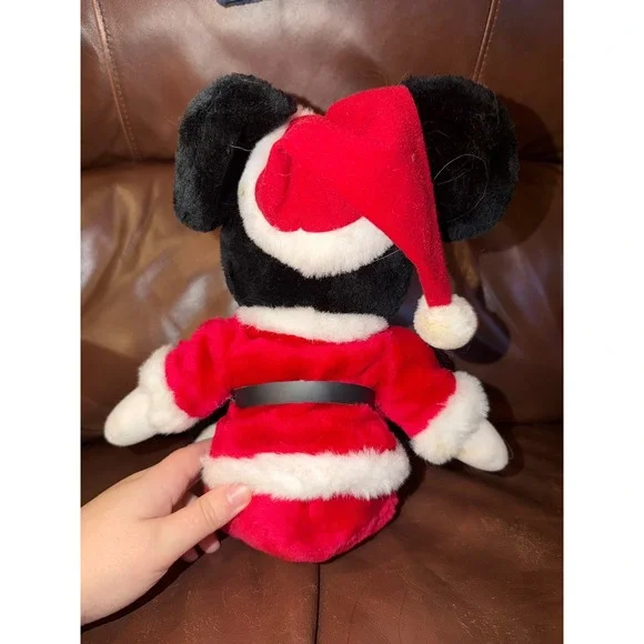 Vintage Disney Mickey Mouse Santa Claus Christmas Plush Disneyland Red Suit - Picture 3 of 6